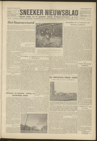 Sneeker Nieuwsblad nl 1954-11-09