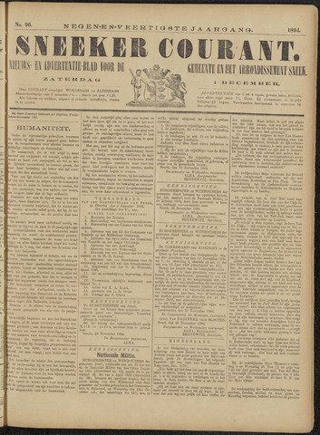 Sneeker Nieuwsblad nl 1894-12-01