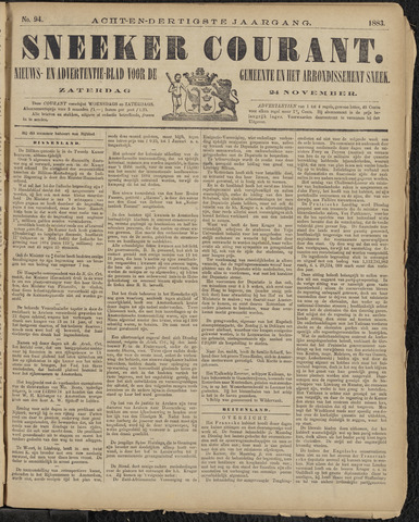 Sneeker Nieuwsblad nl 1883-11-24