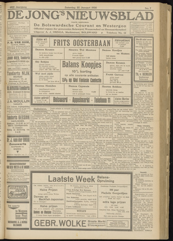 Bolswards Nieuwsblad nl 1930-01-25