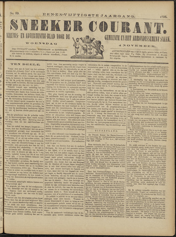 Sneeker Nieuwsblad nl 1896-11-04