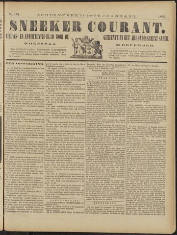 Sneeker Nieuwsblad nl 1893-12-20