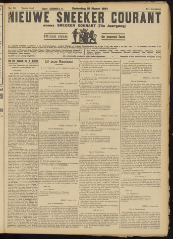 Sneeker Nieuwsblad nl 1931-03-21