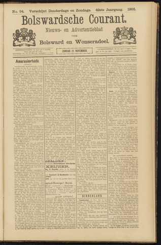 Bolswards Nieuwsblad nl 1903-11-22