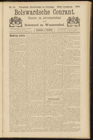 Bolswards Nieuwsblad nl 1903-11-12