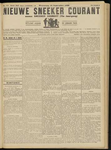 Sneeker Nieuwsblad nl 1929-09-25