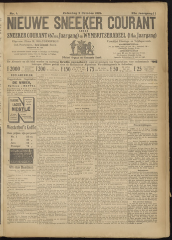 Sneeker Nieuwsblad nl 1915-10-02