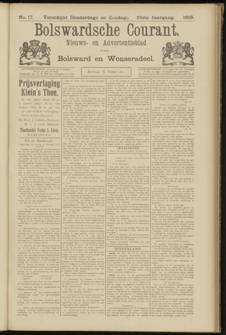 Bolswards Nieuwsblad nl 1916-02-27