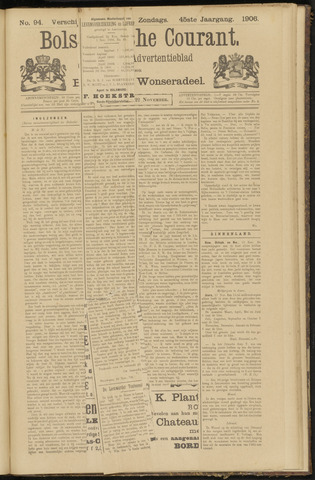Bolswards Nieuwsblad nl 1906-11-22
