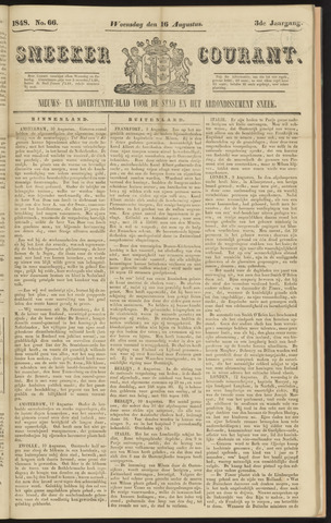 Sneeker Nieuwsblad nl 1848-08-16
