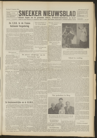 Sneeker Nieuwsblad nl 1954-08-31