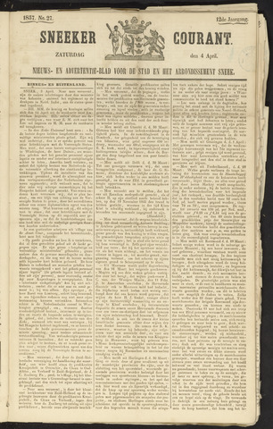 Sneeker Nieuwsblad nl 1857-04-04