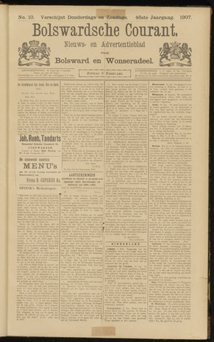 Bolswards Nieuwsblad nl 1907-02-03