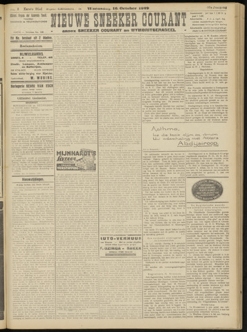 Sneeker Nieuwsblad nl 1929-10-16