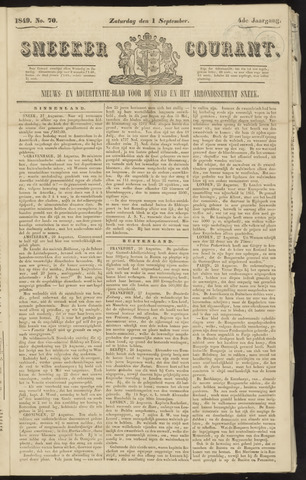 Sneeker Nieuwsblad nl 1849-09-01