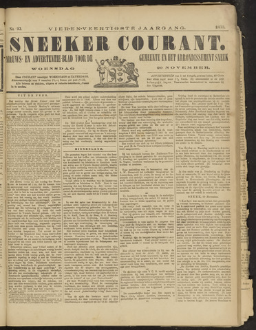 Sneeker Nieuwsblad nl 1889-11-20