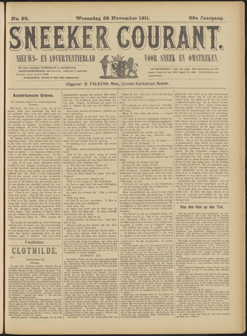 Sneeker Nieuwsblad nl 1911-11-29