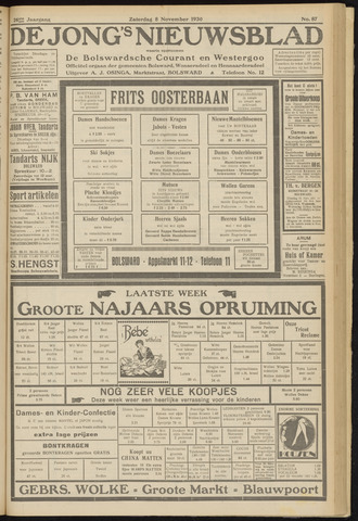 Bolswards Nieuwsblad nl 1930-11-08