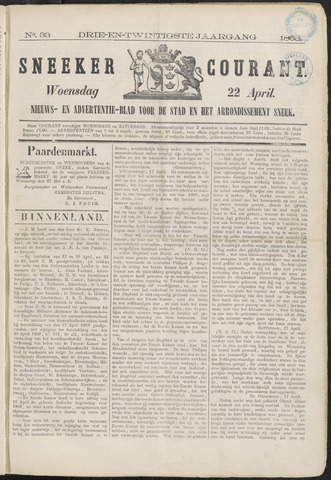 Sneeker Nieuwsblad nl 1868-04-22
