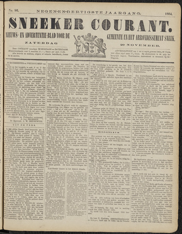 Sneeker Nieuwsblad nl 1884-11-29