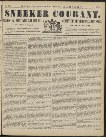 Sneeker Nieuwsblad nl 1884-10-29