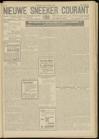 Sneeker Nieuwsblad nl 1938-11-23