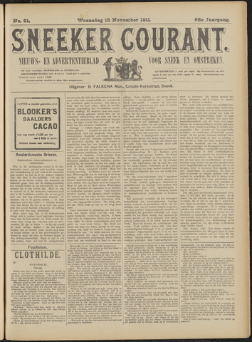 Sneeker Nieuwsblad nl 1911-11-15