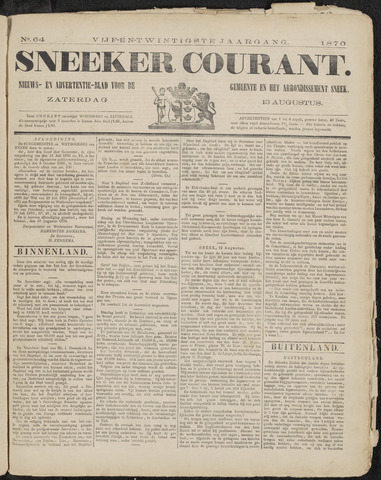 Sneeker Nieuwsblad nl 1870-08-13