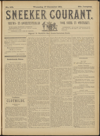 Sneeker Nieuwsblad nl 1911-12-27