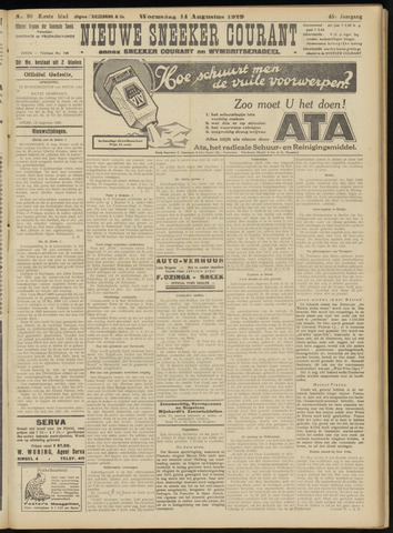Sneeker Nieuwsblad nl 1929-08-14