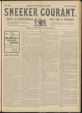 Sneeker Nieuwsblad nl 1910-11-12