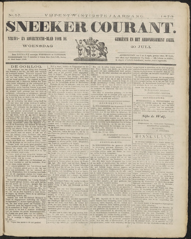 Sneeker Nieuwsblad nl 1870-07-20