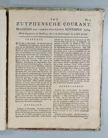 Zutphense Courant (1783-1784) 1784-11-22