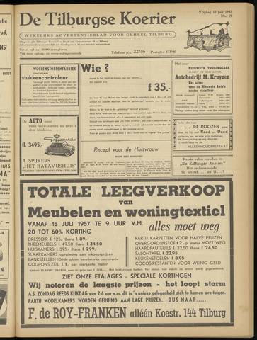 Weekblad De Tilburgse Koerier 1957-07-12
