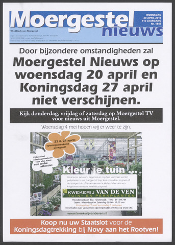 Weekblad Moergestels Nieuws 2016-04-20