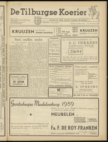 Weekblad De Tilburgse Koerier 1959-04-10