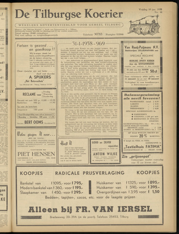 Weekblad De Tilburgse Koerier 1958-01-10