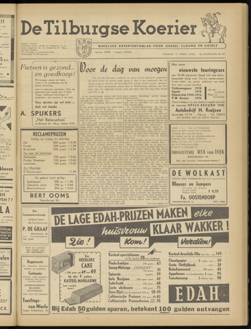 Weekblad De Tilburgse Koerier 1958-04-11