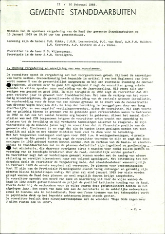 Standdaarbuiten: Notulen gemeenteraad, 1937-1996 1983-01-01