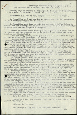 Putte: Notulen gemeenteraad, 1928-1996 1937-01-01