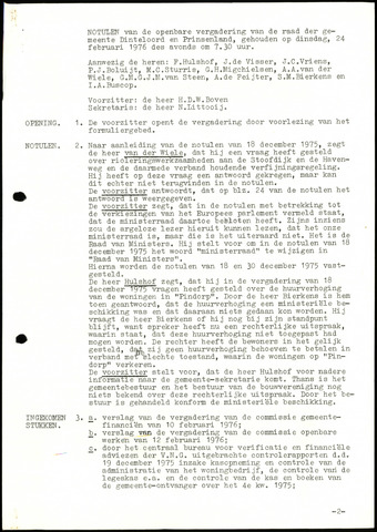 Dinteloord: Notulen gemeenteraad, 1946-1996 1976