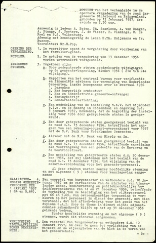Dinteloord: Notulen gemeenteraad, 1946-1996 1957