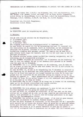 Oudenbosch: Notulen gemeenteraad, 1939-1994 1983-01-01