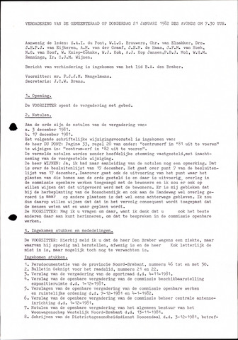 Oudenbosch: Notulen gemeenteraad, 1939-1994 1982-01-01