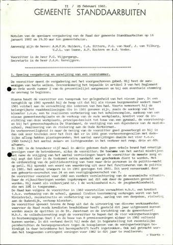 Standdaarbuiten: Notulen gemeenteraad, 1937-1996 1982-01-01