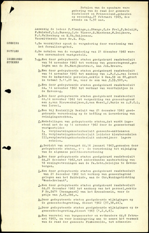 Dinteloord: Notulen gemeenteraad, 1946-1996 1963