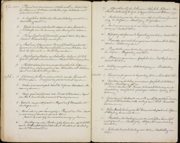 Roosendaal: Inhoudsopgaven notulen, 1849-1903 1883