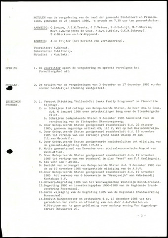Dinteloord: Notulen gemeenteraad, 1946-1996 1986