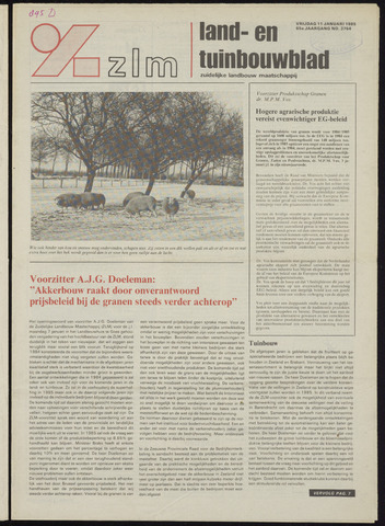 Zeeuwsch landbouwblad ... ZLM land- en tuinbouwblad 1985-01-11