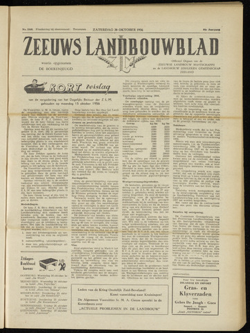 Zeeuwsch landbouwblad ... ZLM land- en tuinbouwblad 1956-10-20